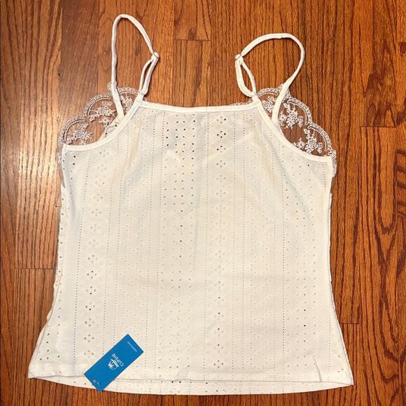 CUPSHE NWT White Eyelet Lace Trim Cami Top Size M - Picture 4 of 4